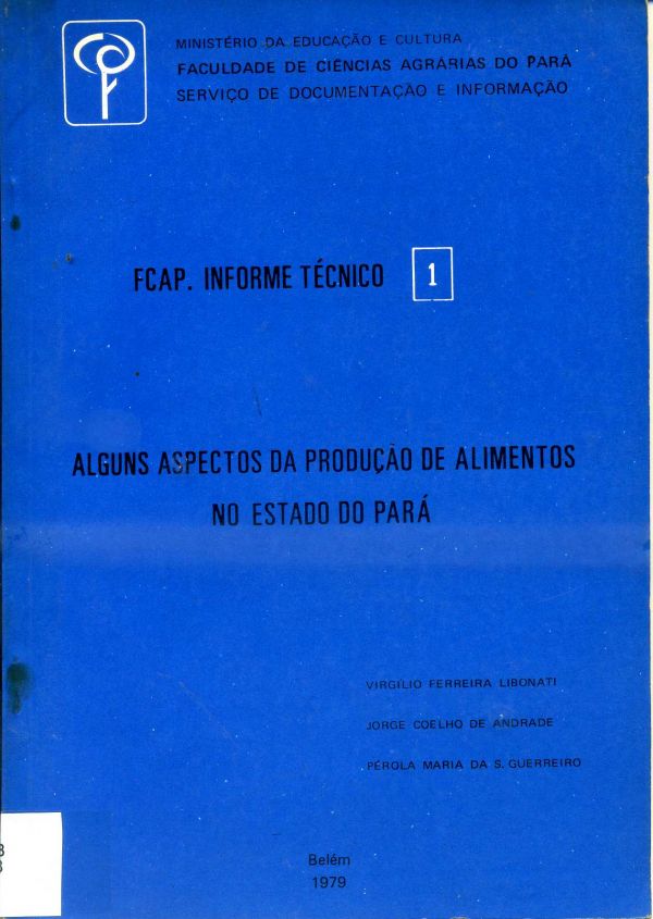   Alguns aspectos da produção de alimentos no etado do Prá